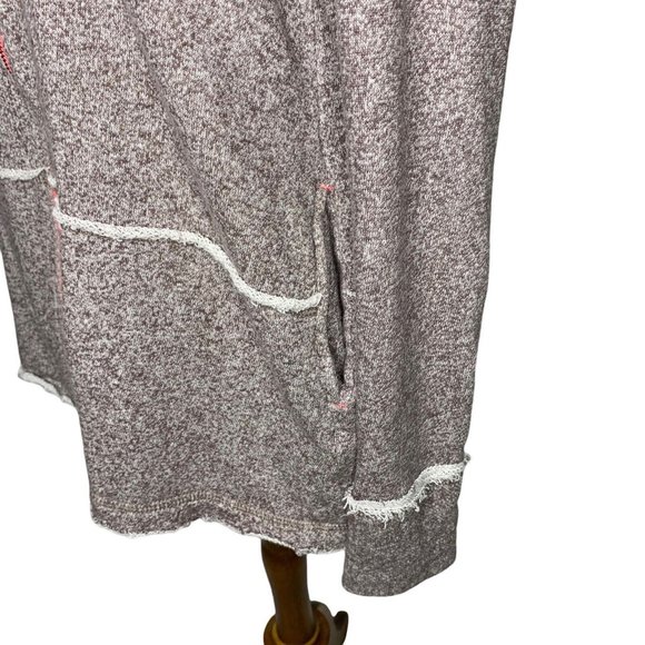 Fresh Produce Swift Front Zip Hooded Jacket With Raw Edges Size M/L Brown Coral - Picture 5 of 9